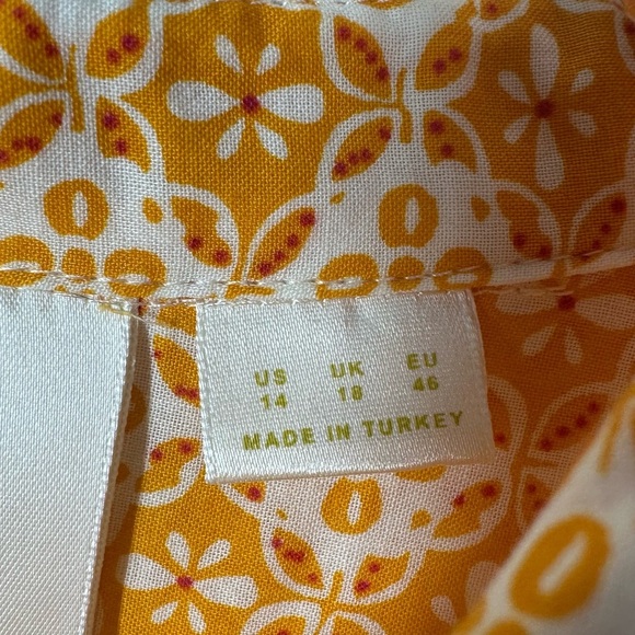 MAEVE Petrin Orange Floral Patterned Button Down Women's Shirt Size 14 - Picture 8 of 9